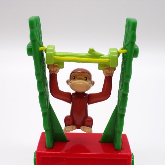 Universal Studios Curious George Trapeze Push Button Flip Toy Cake Topper Figure - Picture 3 of 10